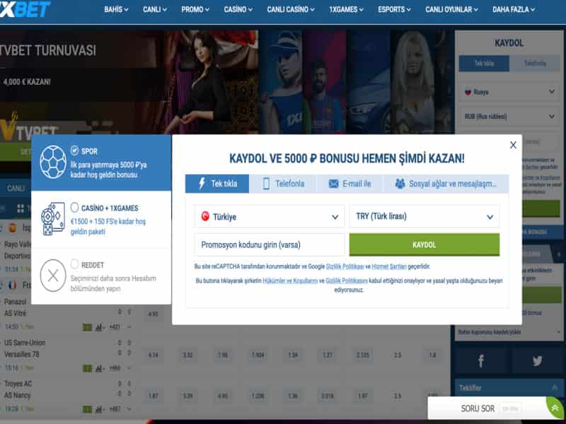 1xbet kumarhanesine kayıt