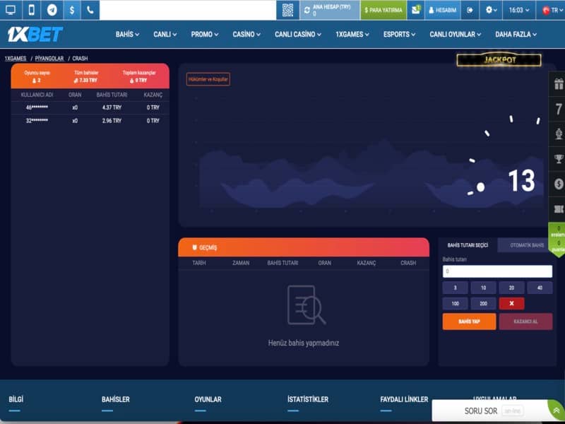 Online Casino 1xbet'de Crash oyna