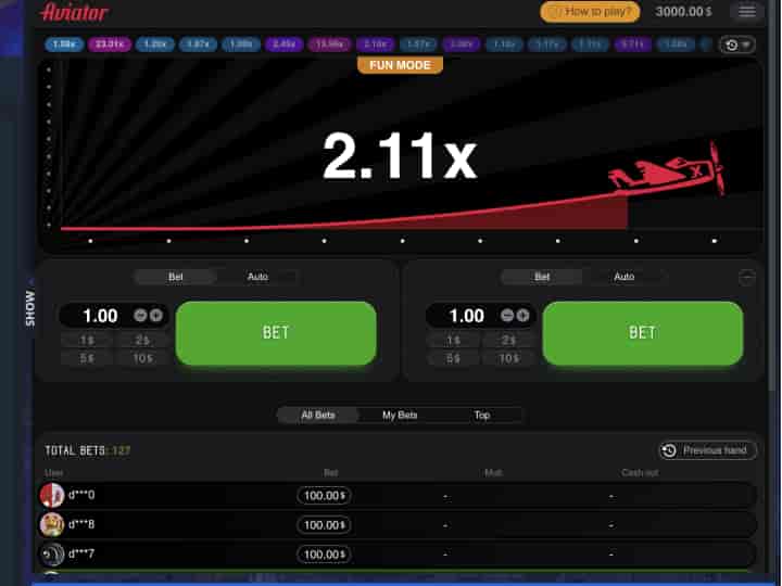 Vulkan Vegas'ta Aviator oyununun ücretsiz demo versiyonu