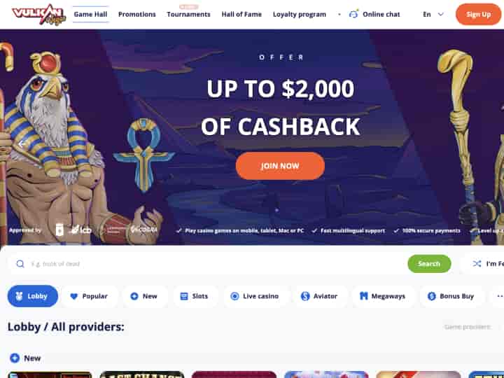 Online casino Vulkan Vegas'ta para yatırın 