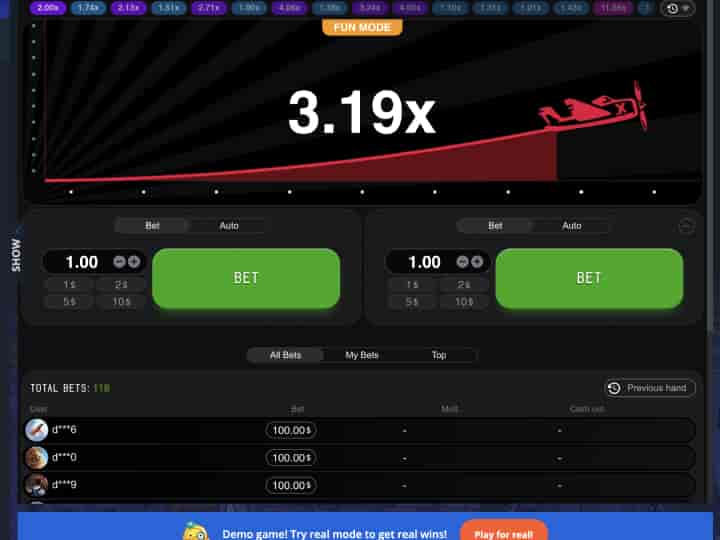 Vulcan Vegas çevrimiçi kumarhanesinde Aviator oyunu